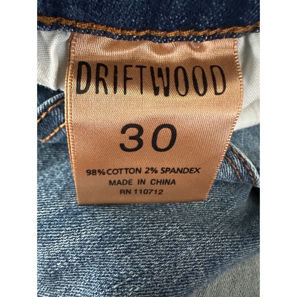 Driftwood Kelly Floral Embroidered Raw Hem Jeans Blue Women's Size 30 - Picture 9 of 14